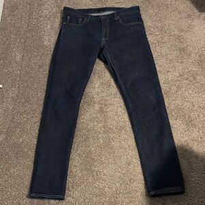 Uniqlo Men's Deep Indigo Skinny Jeans Size 34 Inside Leg 34 inches